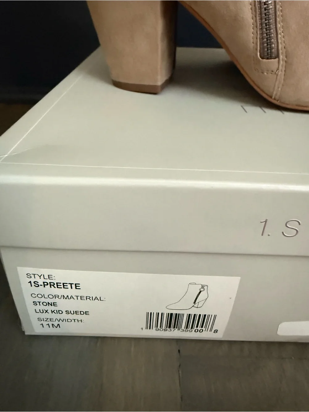 1. State Taupe Suede Ankle Boot with Ring Zip in Stone Size 11